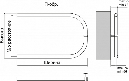 Эконом П-обр AISI 32х2 500х500 Полотенцесушитель  TERMINUS Нальчик - фото 3