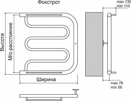 Фокстрот AISI 32х2 500х400 Полотенцесушитель  TERMINUS Нальчик - фото 4