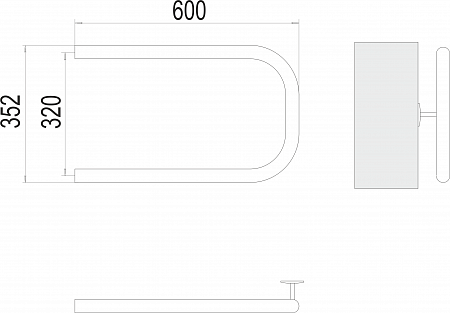 П-обр AISI 32х2 320х600 Полотенцесушитель  TERMINUS Нальчик - фото 3