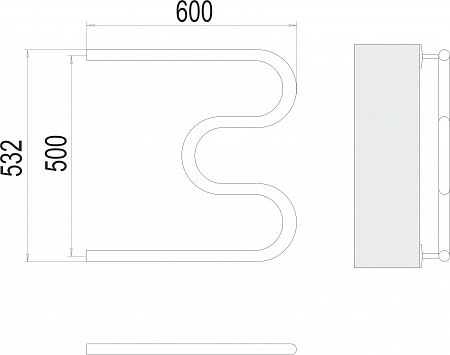 М-обр AISI 32х2 500х600 Полотенцесушитель  TERMINUS Нальчик - фото 3
