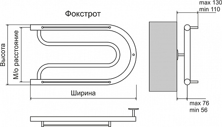 Фокстрот AISI 32х2 320х700 Полотенцесушитель  TERMINUS Нальчик - фото 3