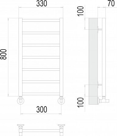 Контур П7 300х800 Полотенцесушитель  TERMINUS Нальчик - фото 3
