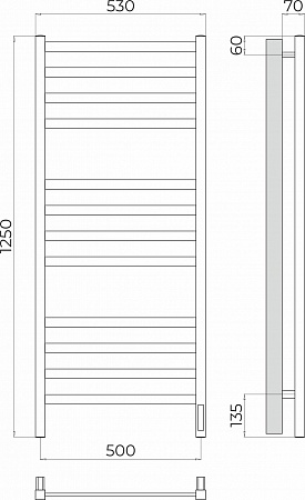 Ното П12 500х1250 Электро (quick touch) Полотенцесушитель TERMINUS Нальчик - фото 3