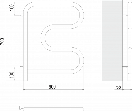 Электро 25 F-обр 600х600 поворотный Полотенцесушитель TERMINUS Нальчик - фото 3