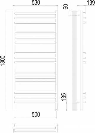 Соренто П15 500х1300 электро (sensor quick touch) Полотенцесушитель  TERMINUS Нальчик - фото 3