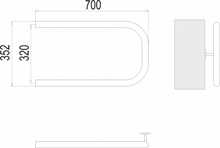 П-обр AISI 32х2 320х700 Полотенцесушитель  TERMINUS Нальчик - фото 3