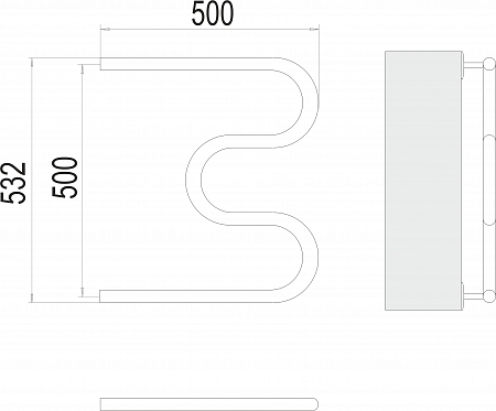 М-обр AISI 32х2 500х500 Полотенцесушитель  TERMINUS Нальчик - фото 3