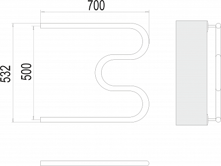 М-обр AISI 32х2 500х700 Полотенцесушитель  TERMINUS Нальчик - фото 3