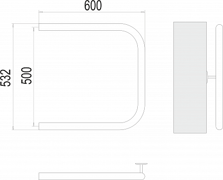П-обр AISI 32х2 500х600 Полотенцесушитель  TERMINUS Нальчик - фото 3