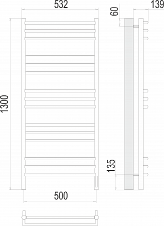 Прато П15 500х1300 электро (sensor quick touch) Полотенцесушитель  TERMINUS Нальчик - фото 3