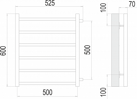 Вега П6 500х600 бп500 Полотенцесушитель  TERMINUS Нальчик - фото 3