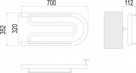 Фокстрот БШ 320х700 Полотенцесушитель  TERMINUS Нальчик - фото 3