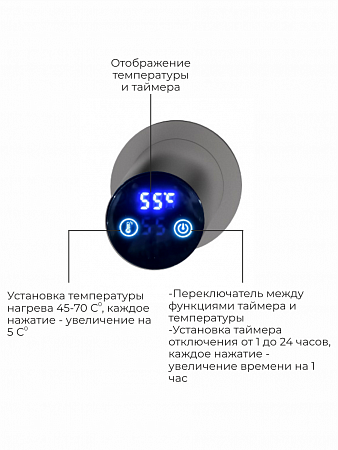 Аккорд П5 500х800 электро Полотенцесушитель TERMINUS Оружейная сталь Нальчик - фото 4