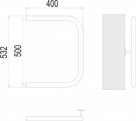 П-обр AISI 32х2 500х400 Полотенцесушитель  TERMINUS Нальчик - фото 3